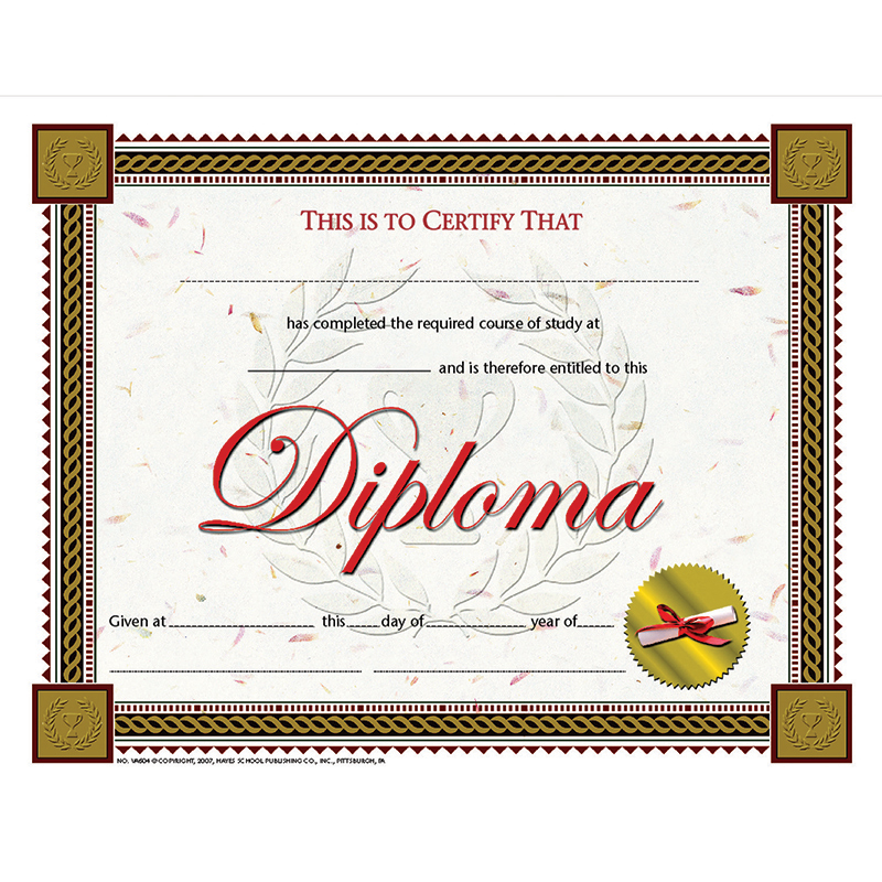 (6 Pk) Certificates General Diploma