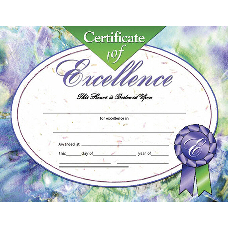 (6 Pk) Certificates Of Excellence