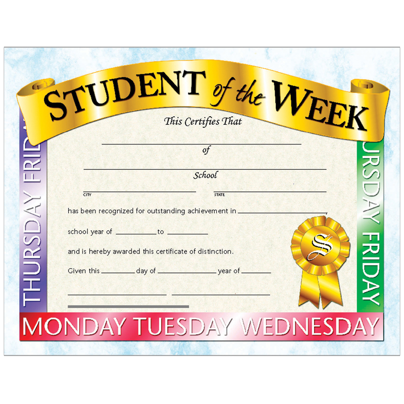 Student Of The Week 30pk 8.5 X 11