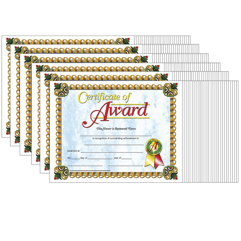 (6 Pk) Certificates Of Award