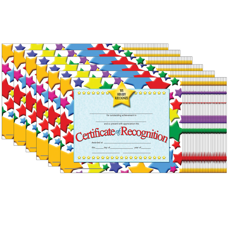 (6 Pk) Certificates Of Recognition