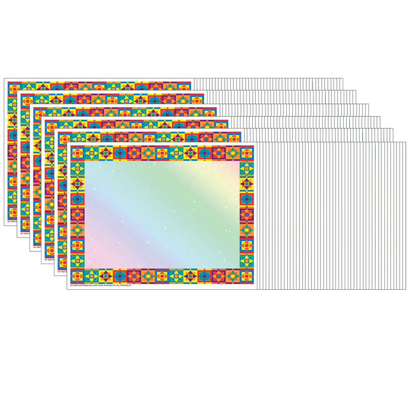 (6 Pk) Multicolored Border Cert