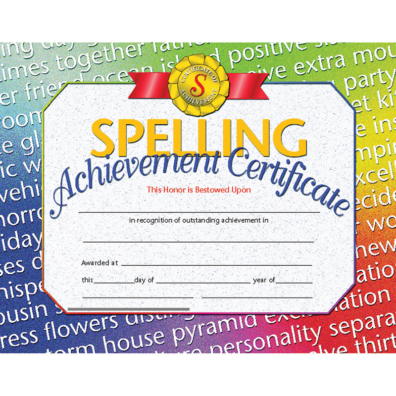Spelling Achievement 30/Pk 8.5x11
