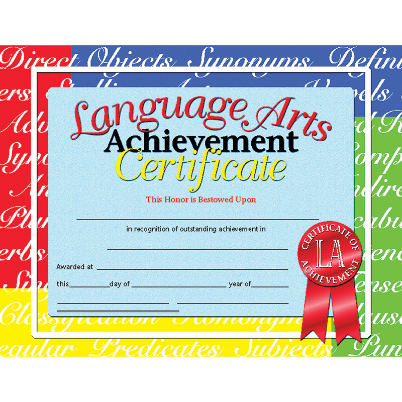 Certificates Language Arts 30/Pk