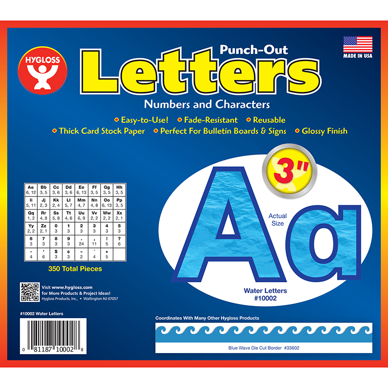 (3 Pk) 3in Punch Out Letters Water
