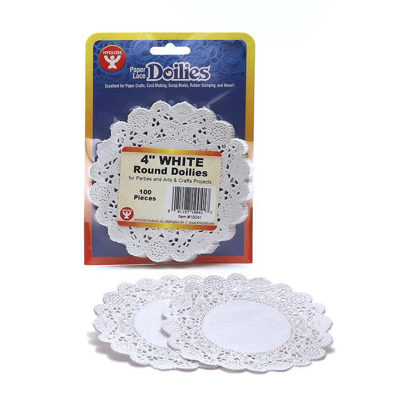 (6 Pk) Doilies 4 White Round