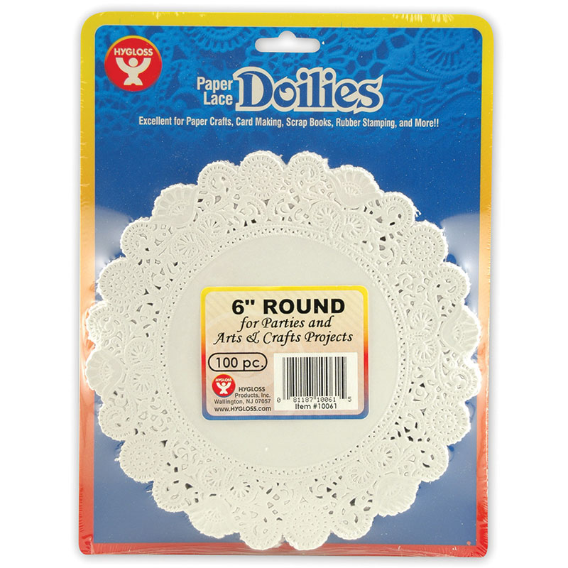 (6 Pk) Doilies 6 White Round