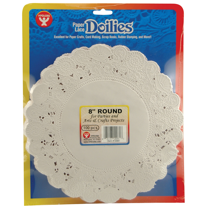 Doilies 8 White Round 100/Pk