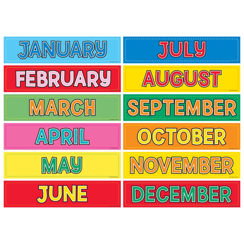 (4 Pk) Monthly Calendar Cards 12