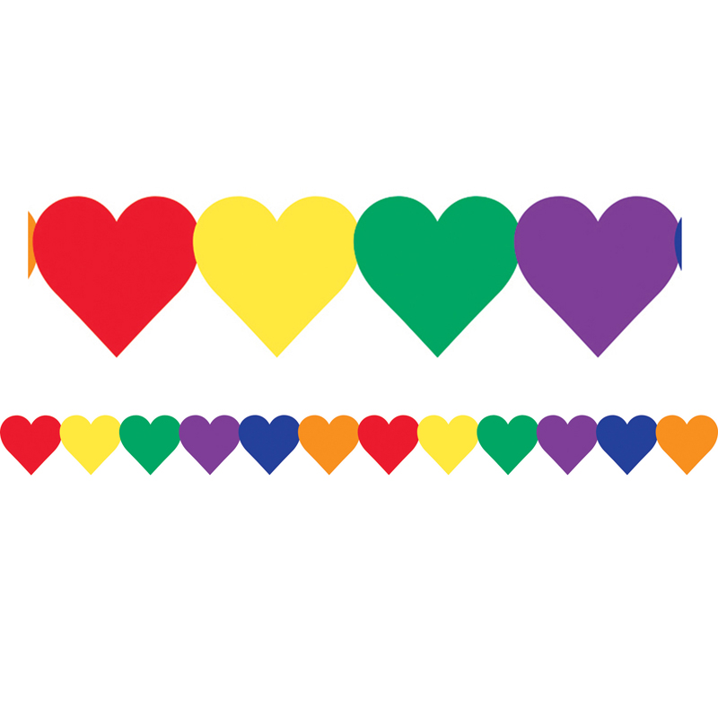 (5 Pk) Multi Color Hearts Border