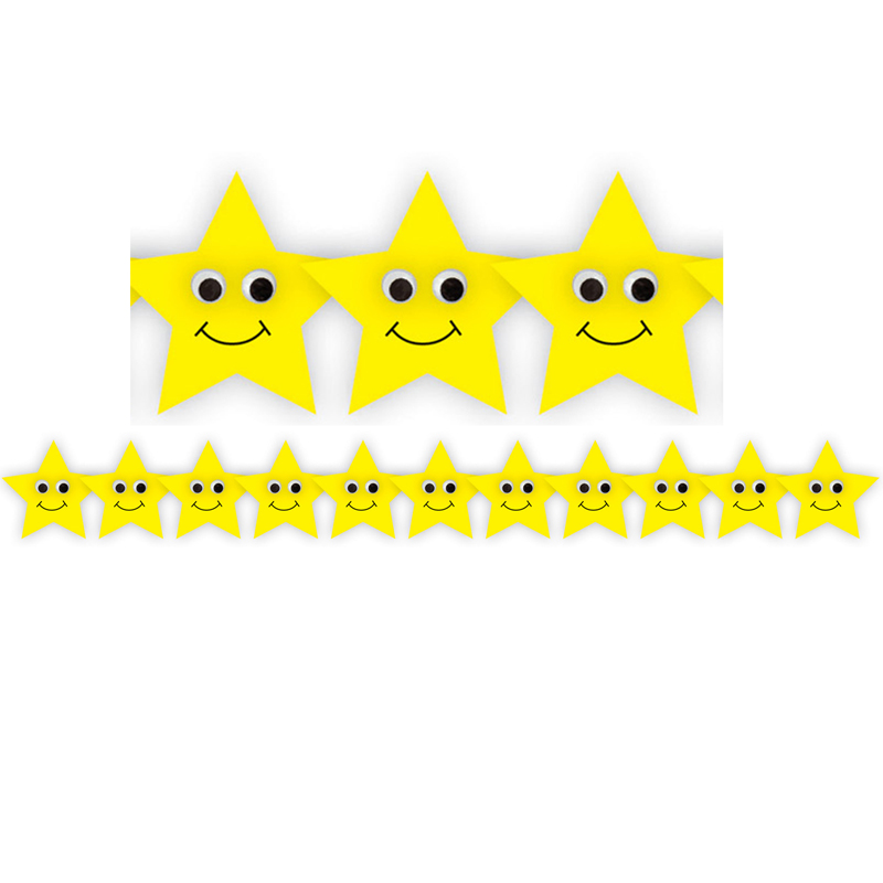 Happy Yellow Stars Die Cut Border