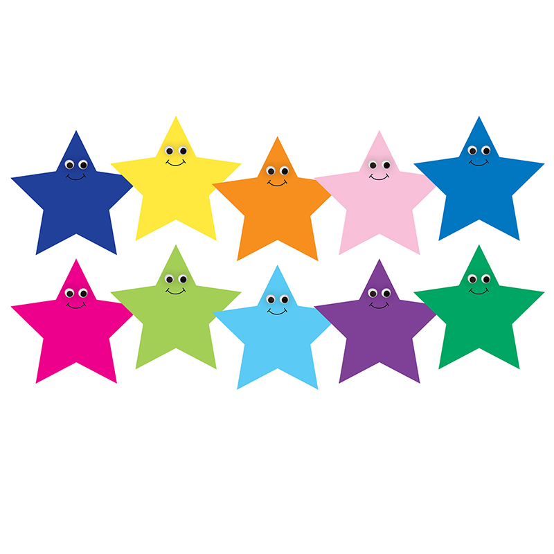 7in Multicolor Happy Stars Die Cut