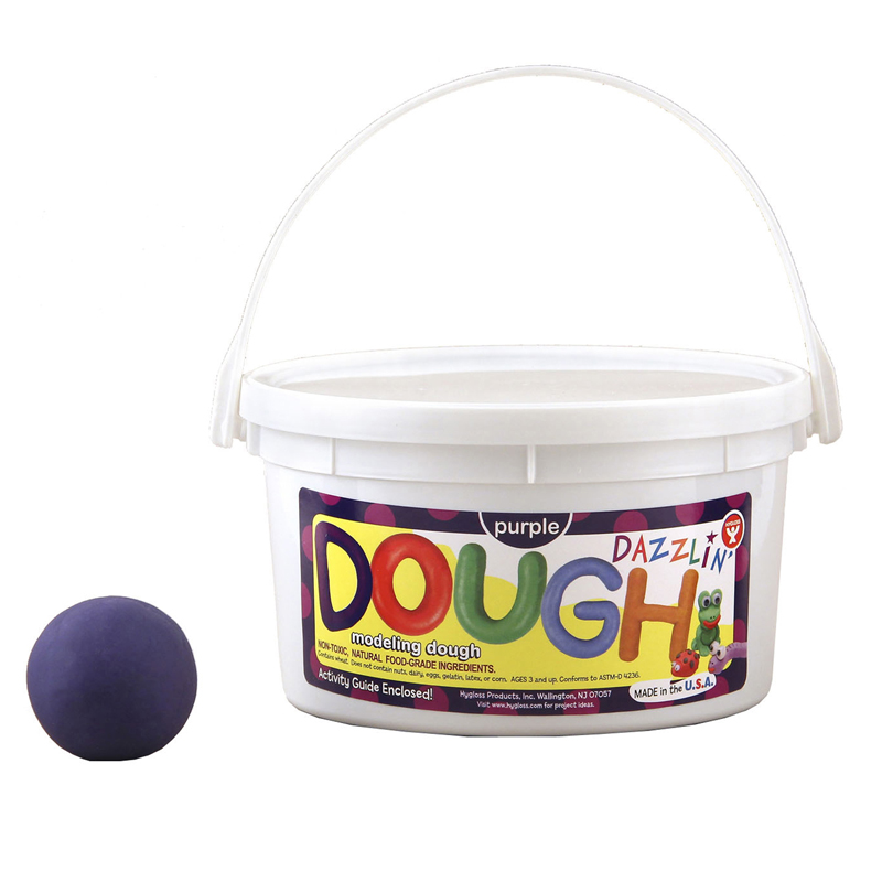 (3 Ea) Dazzlin Dough Purp 3lb Tub
