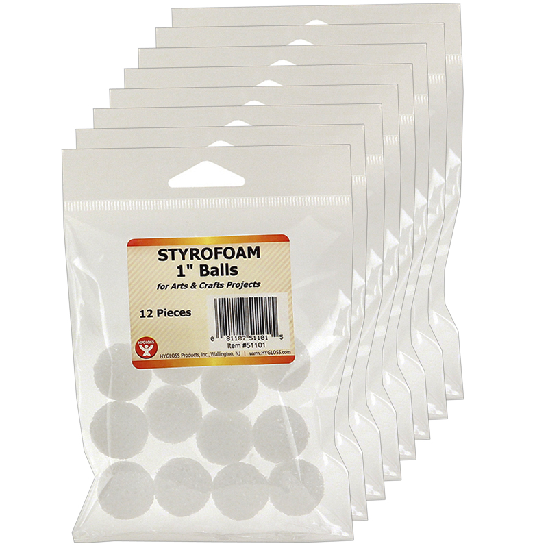 (8 Pk) Styrofoam 1in Balls