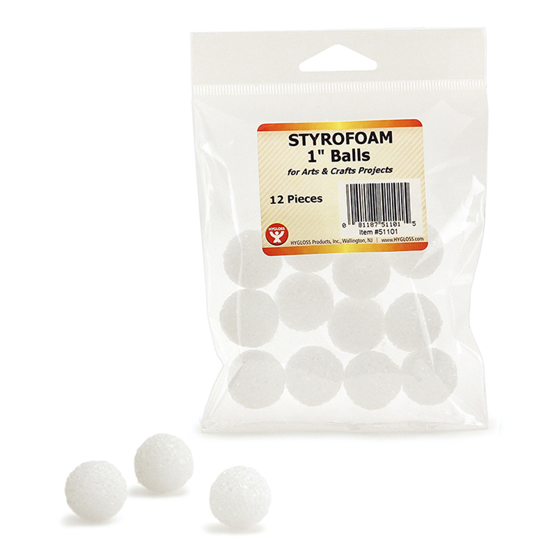 Styrofoam 1in Balls Pack Of 12