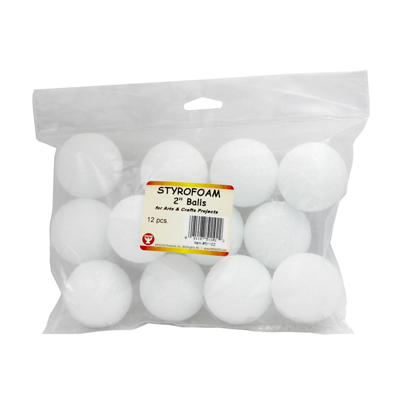 Styrofoam 2in Balls Pack Of 12