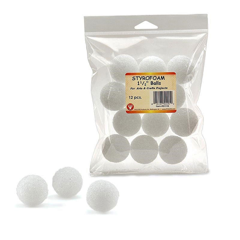 Styrofoam 1 1/2in Balls 12 Pack