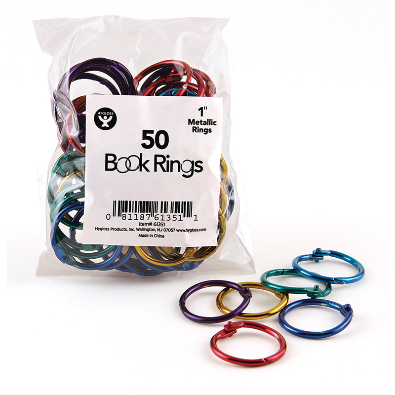 (3 Pk) Book Rings 1in 50 Per Pack