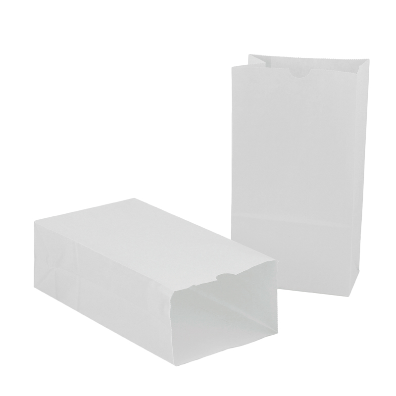 (2 Pk) White Paper Bags Size 6