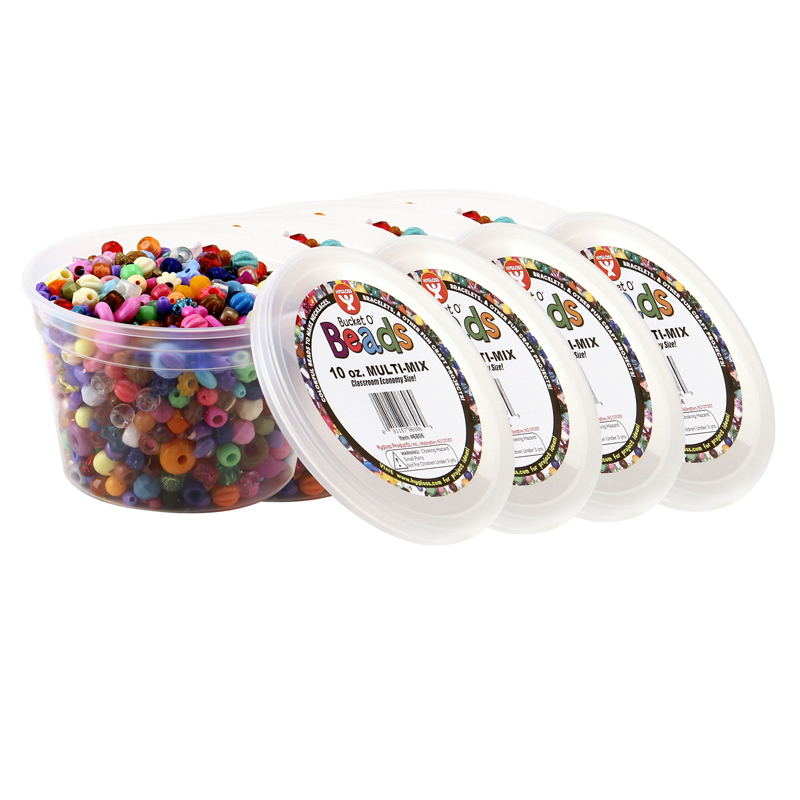 (4 Ea) Bucket O Beads Multi Mix