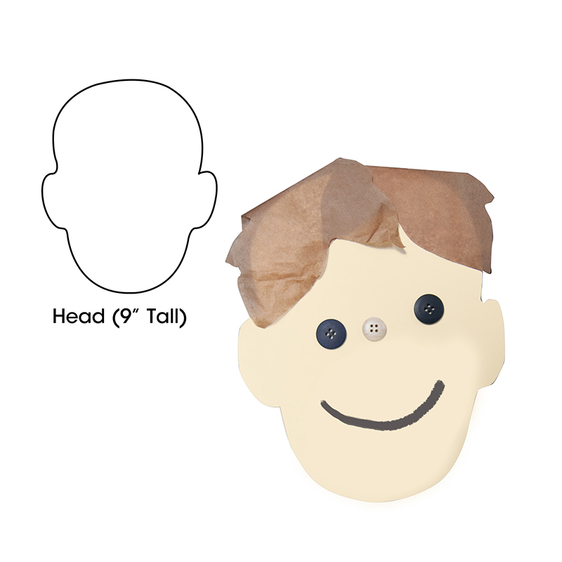 (4 Pk) Big Cut Outs 9in Head Shape