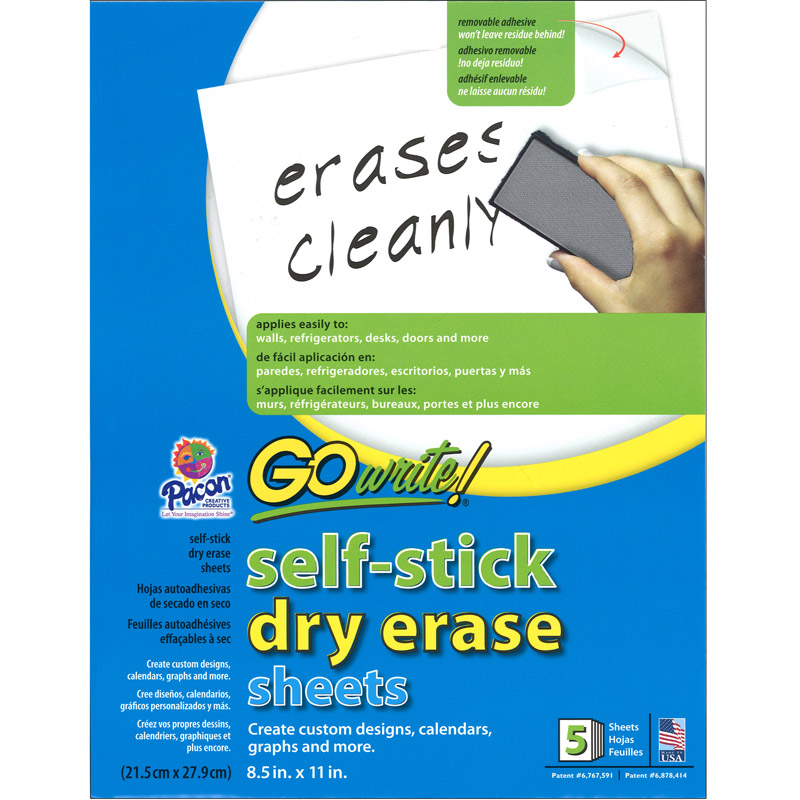(6 Ea) Dry Erase Sheets Self Stick
