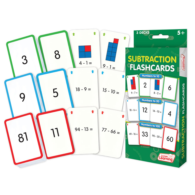 (3 Pk) Subtraction Flash Cards