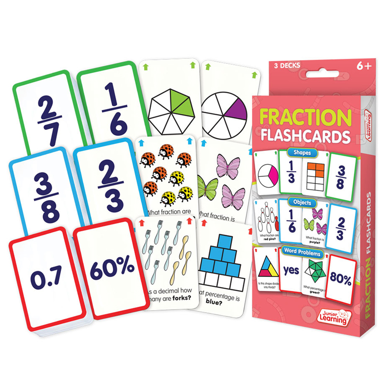(3 Pk) Fraction Flash Cards