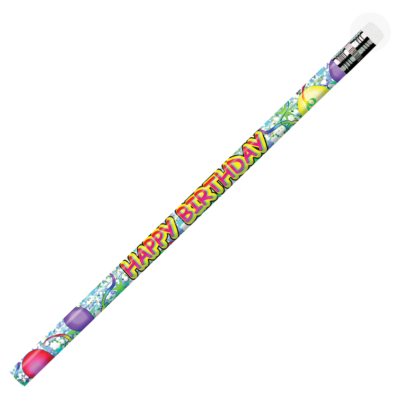 (12 Dz) Pencils Happy Birthday Glit