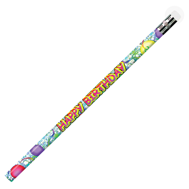 Pencils Happy Birthday Glitz 12/Pk