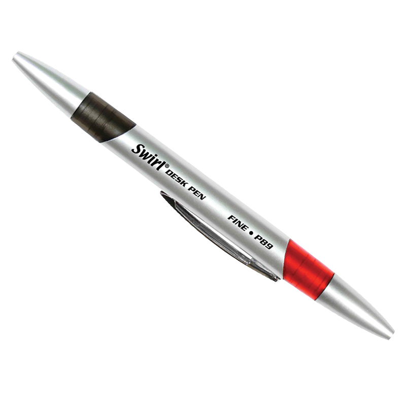 (2 Dz) Swirl Desk Pens Red/Black