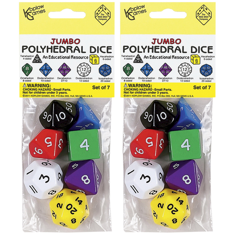 (2 St) Jumbo Polyhedral Dice 7/St