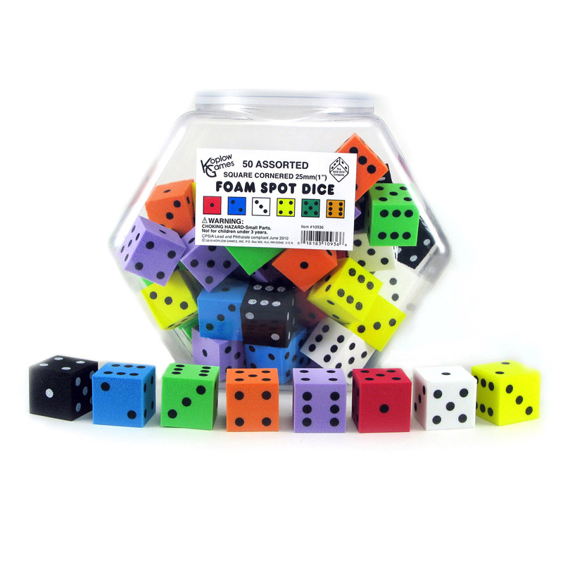 1in Foam Dot Dice 50/Tub