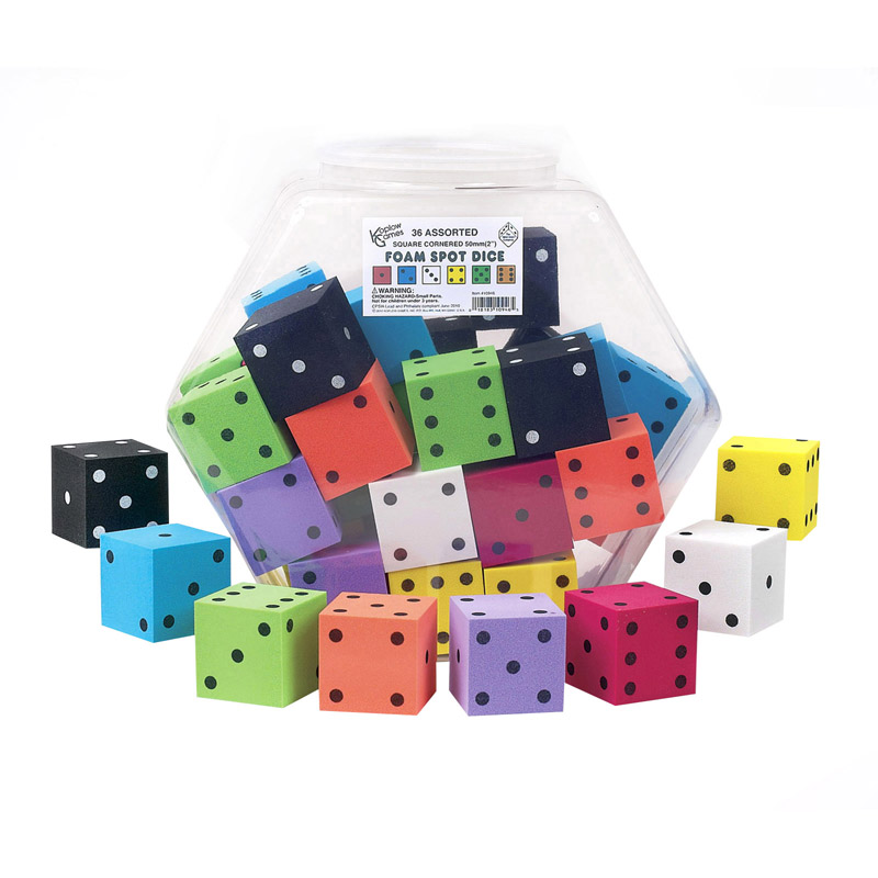 2in Foam Dot Dice 36/Tub