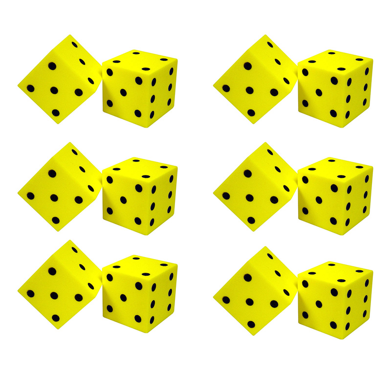 (6 Ea) Foam Dice 2 Dot 2 Per Pk