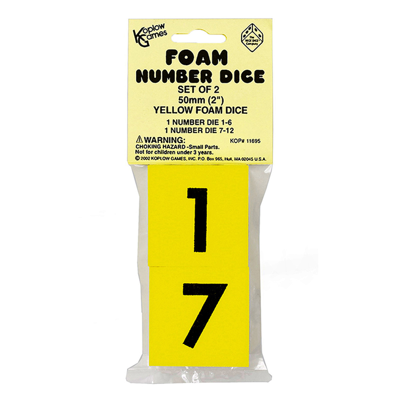 Foam Dice 2 Numeral Set Of 2