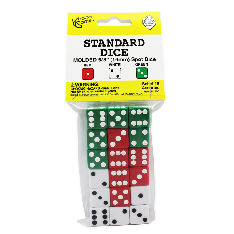 Dot Dice 6 Each Of Red White &