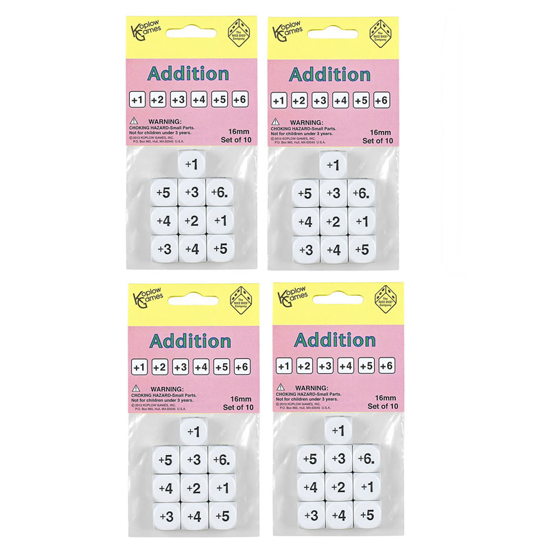 (4 Pk) Addition Dice 10 Per Pk