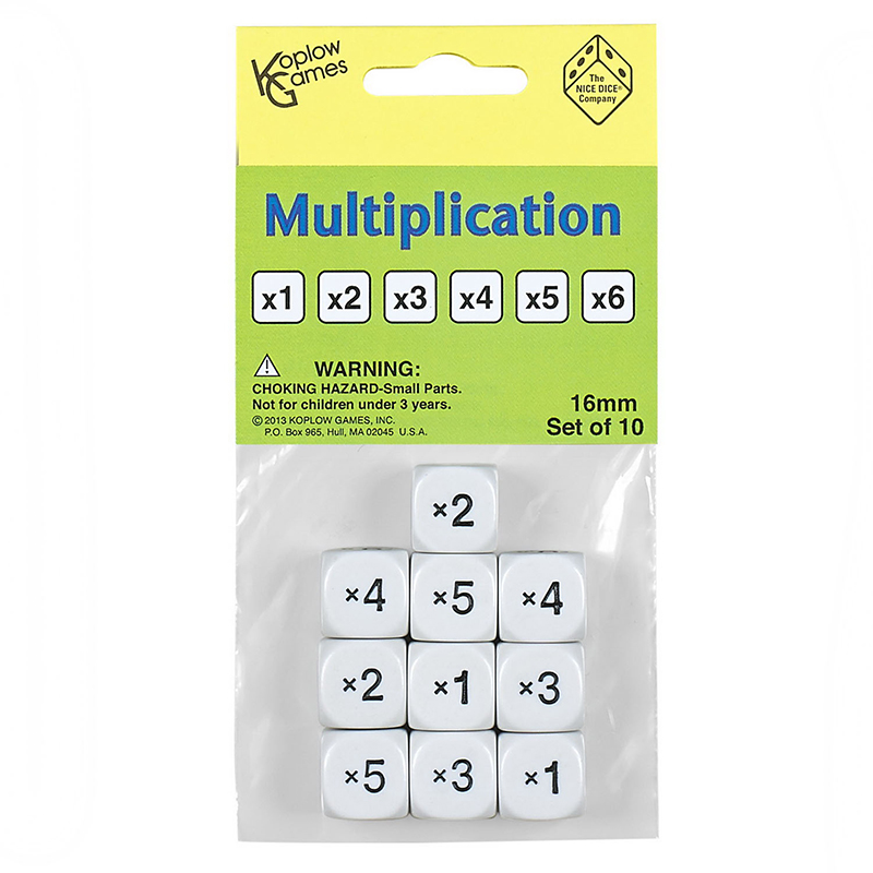 Multiplication Dice Set Of 10
