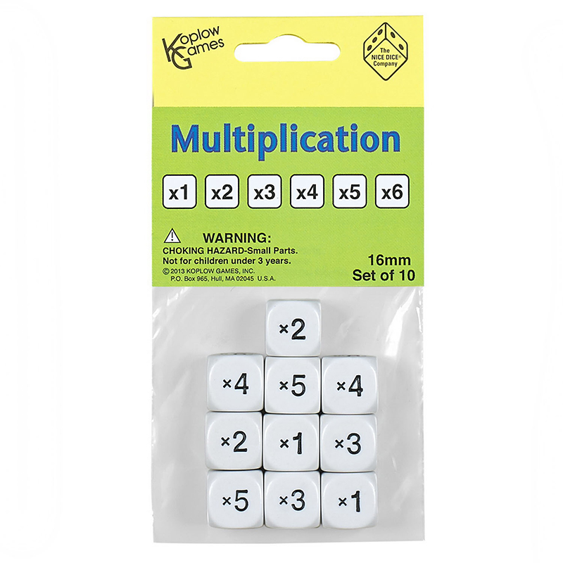 Multiplication Dice Set Of 10