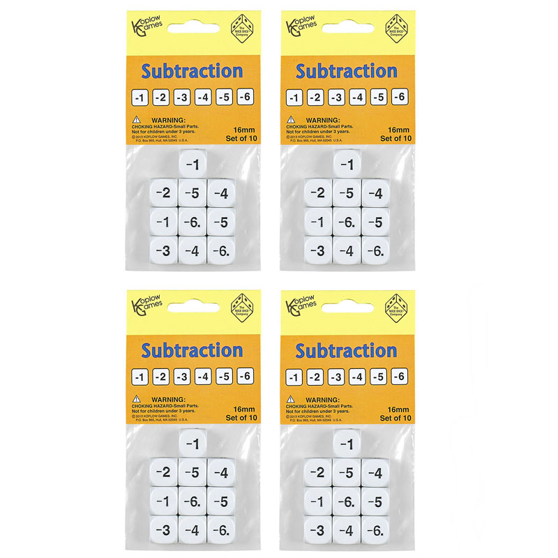 (4 Pk) Subtraction Dice 10 Per Pk