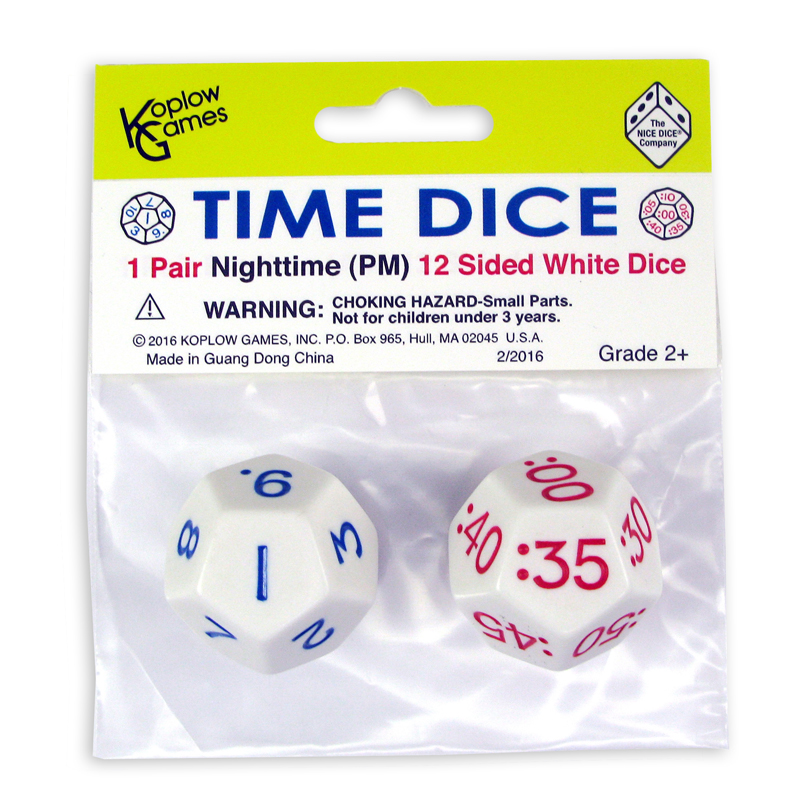 (6 St) Time Dice Pair Of White Pm