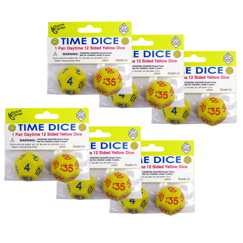 (6 St) Time Dice Pair Of Yellow Am