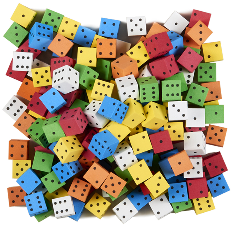 16mm Color Spot Foam Dice 200 Count