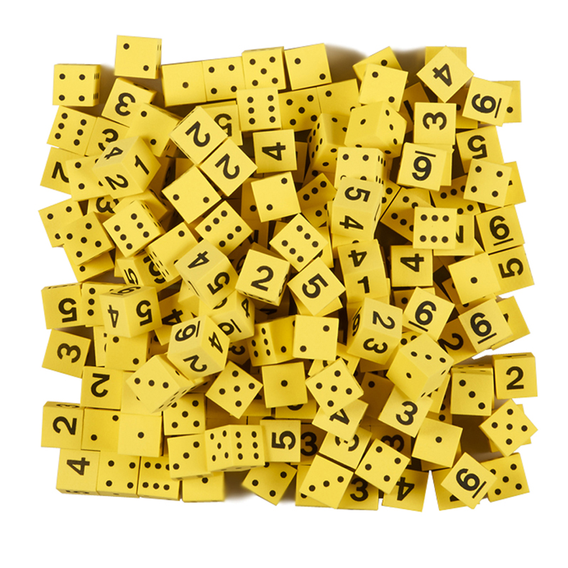 5/8in Yellow Foam Dice W/ Spots/Num