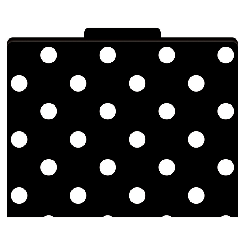 File Folders Black & White Dots