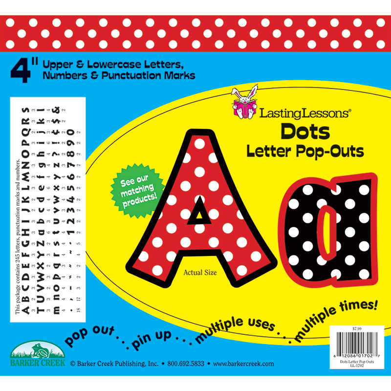 (3 Pk) Dots Letter Pop-Outs