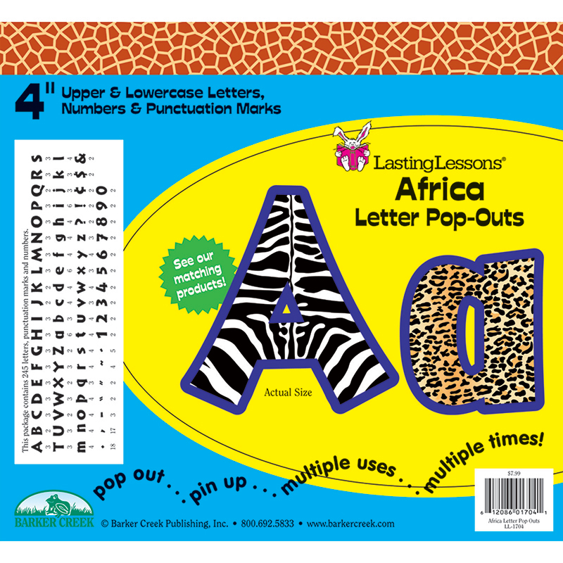 (3 Pk) Africa Letter Pop-Outs
