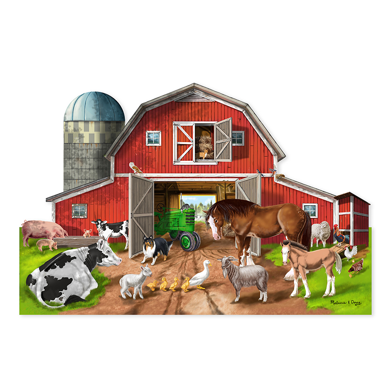 Busy Barn Shaped Floor Puzzle 32 Pc