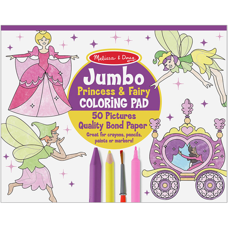 (6 Ea) Jumbo Coloring Pad Princess